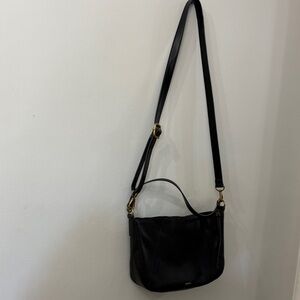 Fossil women’s Elegant Black Leather cross boy with Shoulder Bag strap